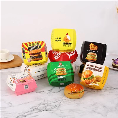 Kotak Hamburger Kertas Sekali Pakai Khusus