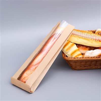 Tas Kemasan Jendela Baguette Kertas Kraft